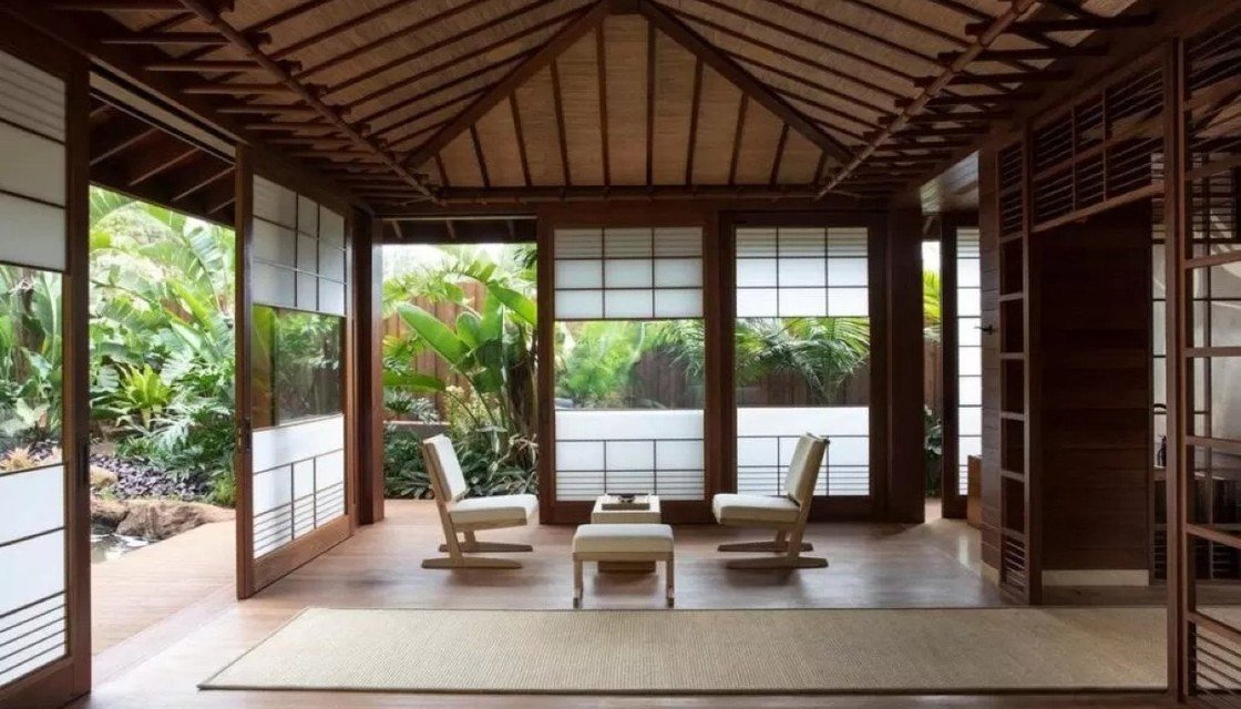 Timber interior at Four Seasons Sensei Wellness Retreat, Lanai, Hawaii